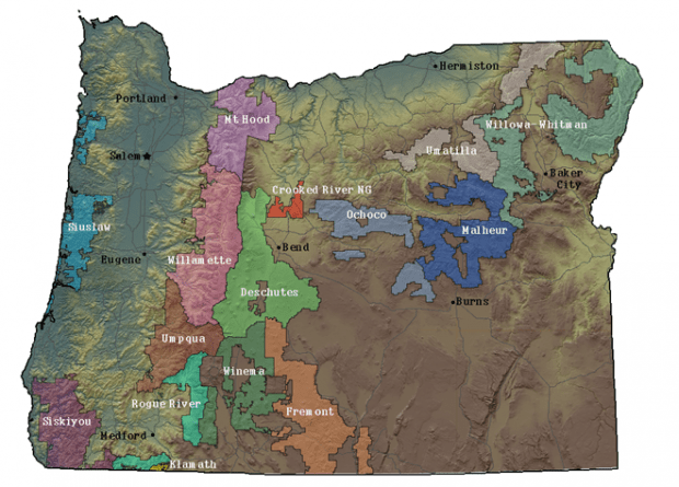 Oregon National Forest BLM Districts And Wilderness Map Call Numbers SR Nf2 Copy 